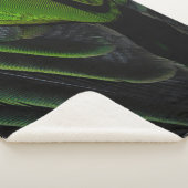 Grüne und karierte Textilien Sherpadecke (3/4)