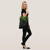Grüne und karierte Textilien Tasche (Am Model)