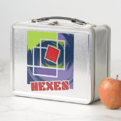 Grüne und Lila Abstrakte Rebellenkneipen mit Hexen Metall Brotdose (Beispiel)