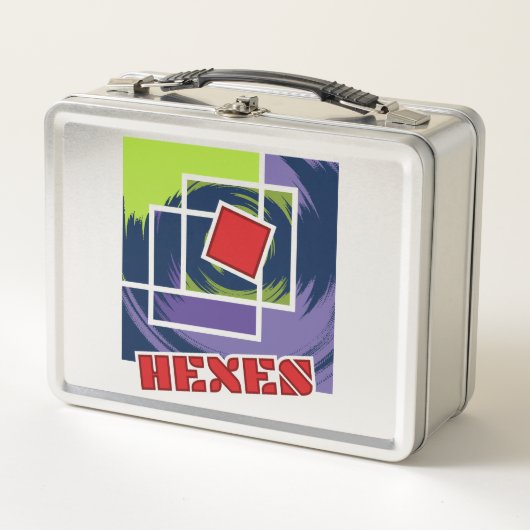 Grüne und Lila Abstrakte Rebellenkneipen mit Hexen Metall Brotdose (Vorderseite)