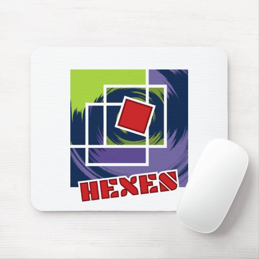 Grüne und Lila Abstrakte Rebellenkneipen mit Hexen Mousepad (Mit Mouse)