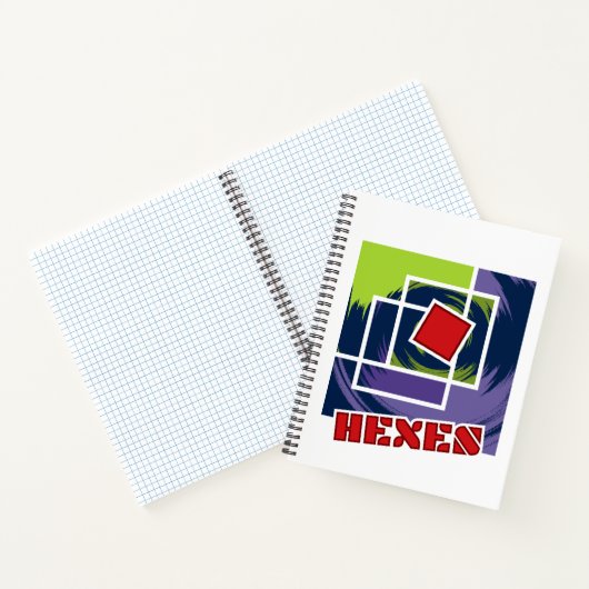 Grüne und Lila Abstrakte Rebellenkneipen mit Hexen Notizblock (Innenseite)