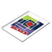 Grüne und Lila Abstrakte Rebellenkneipen mit Hexen Notizblock (Linke Seite)