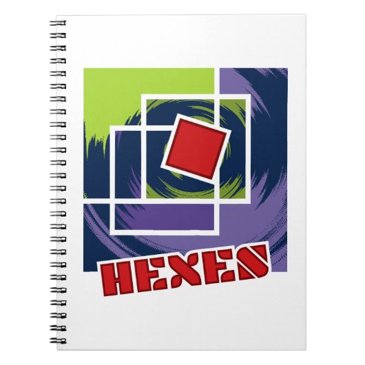 Grüne und Lila Abstrakte Rebellenkneipen mit Hexen Notizblock (Vorderseite)