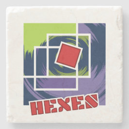 Grüne und Lila Abstrakte Rebellenkneipen mit Hexen Steinuntersetzer