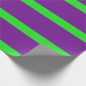 Grüne und Lila Bleistiftstreifen Geschenkpapier (Ecke)