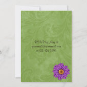 Grüne und Lila Blume Einladung zum Geburtstag (Rückseite)