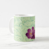 Grüne und lila Blumen-Früchte des Geistes Kaffeetasse (Vorderseite Links)