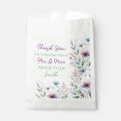 Grüne und Lila botanische Hochzeit Geschenktütchen (Vorderseite)