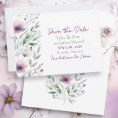 Grüne und Lila botanische Hochzeit Save The Date