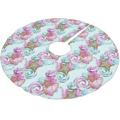 GRÜNE UND LILA CHRISTMAS COOKIES & CANDIES POLYESTER WEIHNACHTSBAUMDECKE (Schrägansicht)