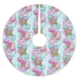 GRÜNE UND LILA CHRISTMAS COOKIES & CANDIES POLYESTER WEIHNACHTSBAUMDECKE