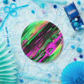 Grüne und Lila Drehscheibe Pappteller (Party)