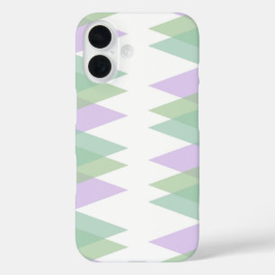 Grüne und lila Dreiecke iPhone 16 Hülle