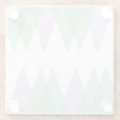 Grüne und lila Dreiecke Glasuntersetzer (Rückseite)