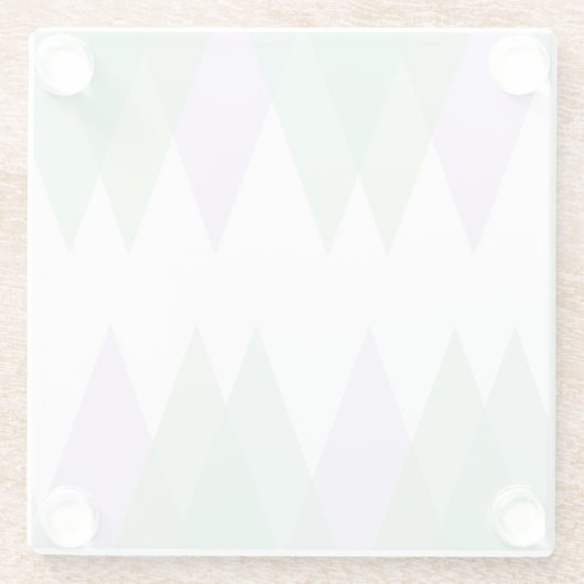 Grüne und lila Dreiecke Glasuntersetzer (Rückseite)
