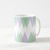 Grüne und lila Dreiecke Kaffeetasse (VorderseiteRechts)