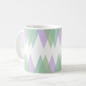 Grüne und lila Dreiecke Kaffeetasse (Vorderseite Links)