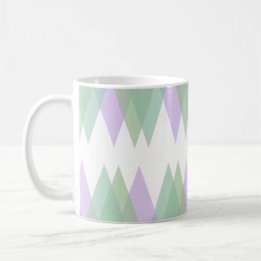 Grüne und lila Dreiecke Kaffeetasse (Links)