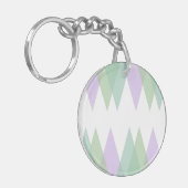 Grüne und lila Dreiecke Schlüsselanhänger (Vorderseite links)