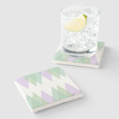 Grüne und lila Dreiecke Steinuntersetzer (Seitenansicht)