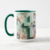Grüne und Lila, florale Tasse ai design (Links)
