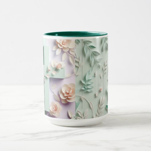 Grüne und Lila, florale Tasse ai design (Zentrum)
