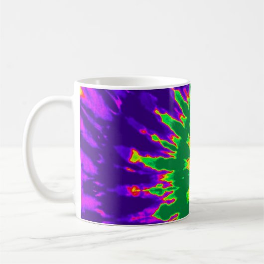 Grüne und lila gefärbte Krawatte Kaffeetasse (Links)