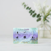 Grüne und Lila Glitte-Schmuck-Visitenkarte Visitenkarte (Stehend Vorderseite)