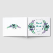 Grüne und Lila Hochzeit der Wasserfarben Gästebuch (Voll)