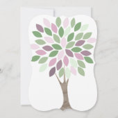 Grüne und Lila Hochzeit des Chyrsanthemum Einladung (Rückseite)