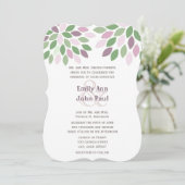 Grüne und Lila Hochzeit des Chyrsanthemum Einladung (Stehend Vorderseite)