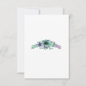 Grüne und Lila Hochzeitsdetails Dankeskarte (Rückseite)