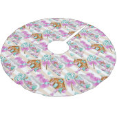 GRÜNE UND LILA KANDIEN UND HÄUSER POLYESTER WEIHNACHTSBAUMDECKE (Schrägansicht)