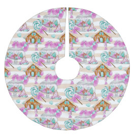 GRÜNE UND LILA KANDIEN UND HÄUSER POLYESTER WEIHNACHTSBAUMDECKE