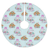 GRÜNE UND LILA KANDIEN UND HÄUSER POLYESTER WEIHNACHTSBAUMDECKE (Vorderseite)