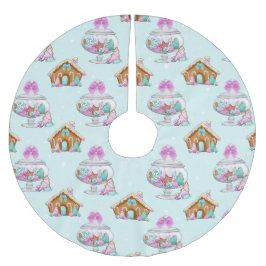 GRÜNE UND LILA KANDIEN UND HÄUSER POLYESTER WEIHNACHTSBAUMDECKE