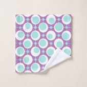 Grüne und Lila Kreise des hinteren Musters Badhandtuch Set (Waschlappen)