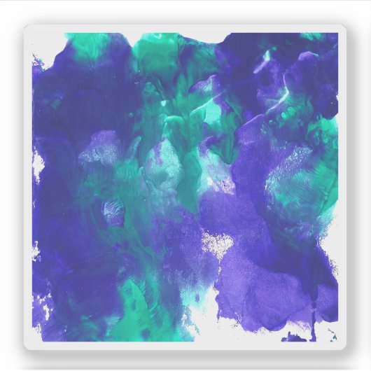 Grüne und Lila Kunst Aufkleber (Vorderseite)