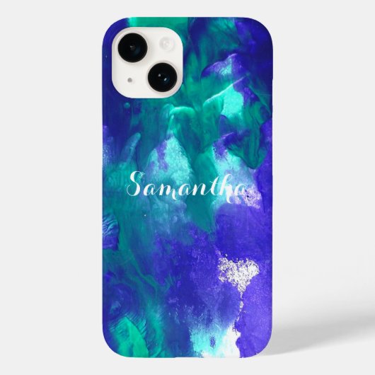 Grüne und Lila Kunst Case-Mate iPhone Hülle (Rückseite)