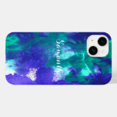 Grüne und Lila Kunst Case-Mate iPhone Hülle (Rückseite (Horizontal))