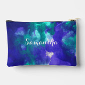 Grüne und Lila Kunst Zubehörtasche (Rückseite)