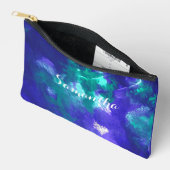 Grüne und Lila Kunst Zubehörtasche (Offen)