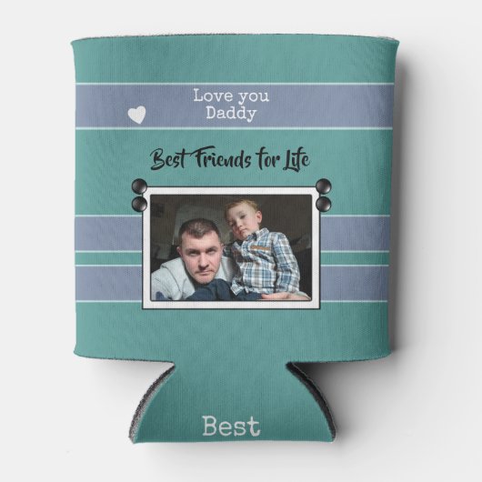 Grüne und lila Liebe Sie Papa besten Freunde Foto Dosenkühler (Vorderseite)