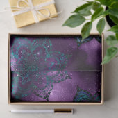 Grüne und Lila Mandalase auf der Lila Sky Decoupag Seidenpapier (Geschenk)