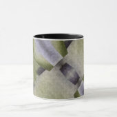 Grüne und Lila Olivenbäume Art Déco Abstrakte Tass Tasse (Zentrum)