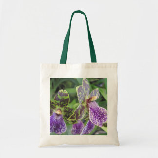 Grüne und lila Orchideen-Tasche Tragetasche