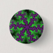 Grüne und Lila Schneeflocke Button (Vorderseite)