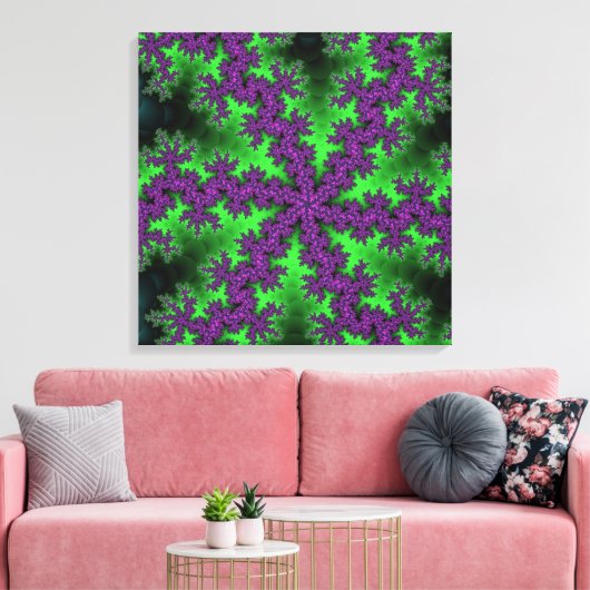 Grüne und Lila Schneeflocke Leinwanddruck (Insitu (Wohnzimmer))