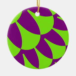 Grüne und Lila Skala Keramik Ornament